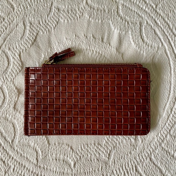 Boho faux leather basket weave wallet / clutch - Picture 1 of 4
